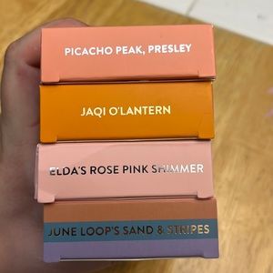 Set of 4 - Short Shimmer Red Aspen Nails